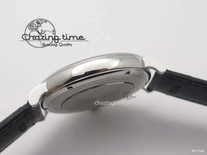 MIROTIME 0511 GoodFit Portofino SCHAFFHAUSEN SS MKF 1:1 V2 Best Edition Black Dial On Black Leather Strap A 7350